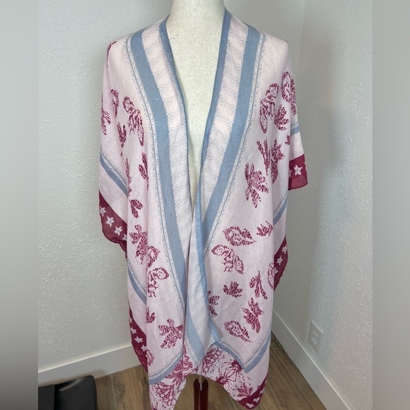 CLEAR-OUT Save the Ocean Beachy Print Kimono / Swim Coverup - Picture 1 of 11